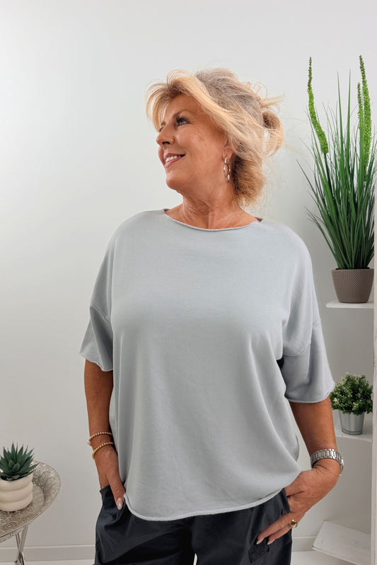 Sommer-Shirt in Hellem Grau (40-46)