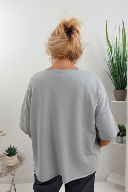 Sommer-Shirt in Hellem Grau (40-46)
