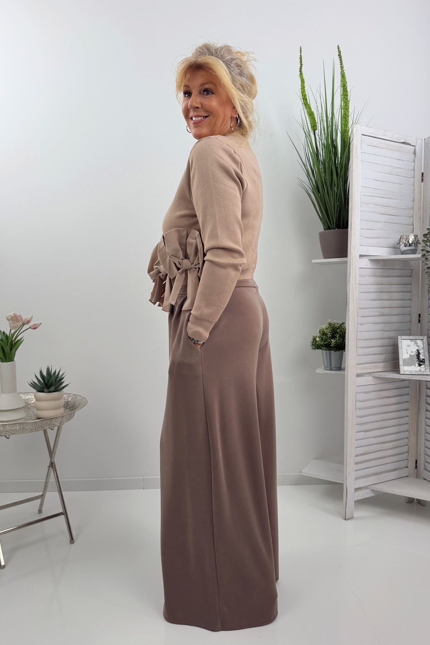 Gemütliche Strickjacke in Taupe (36-40)