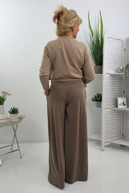 Gemütliche Strickjacke in Taupe (36-40)