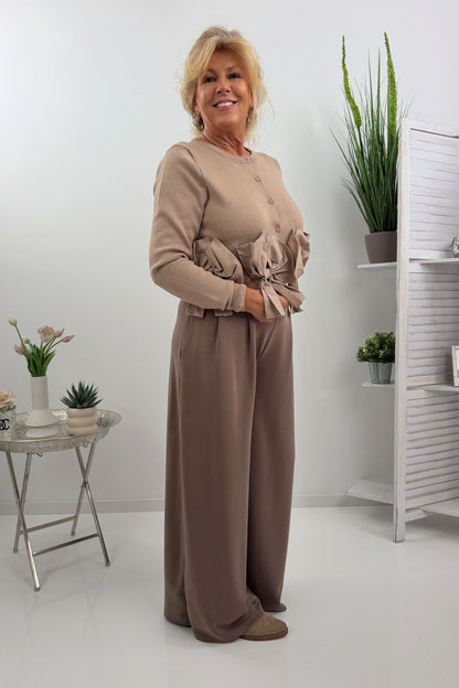 Gemütliche Strickjacke in Taupe (36-40)