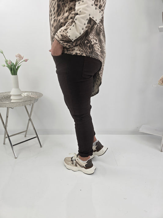 Lässige Joggpant in warmem Schoko (42-46)
