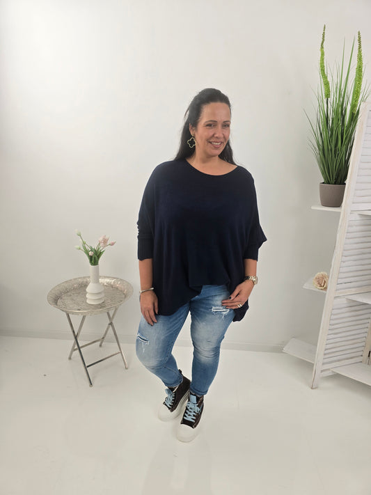 Lässiger Oversize-Pullover in klassischem Marine (38-48)