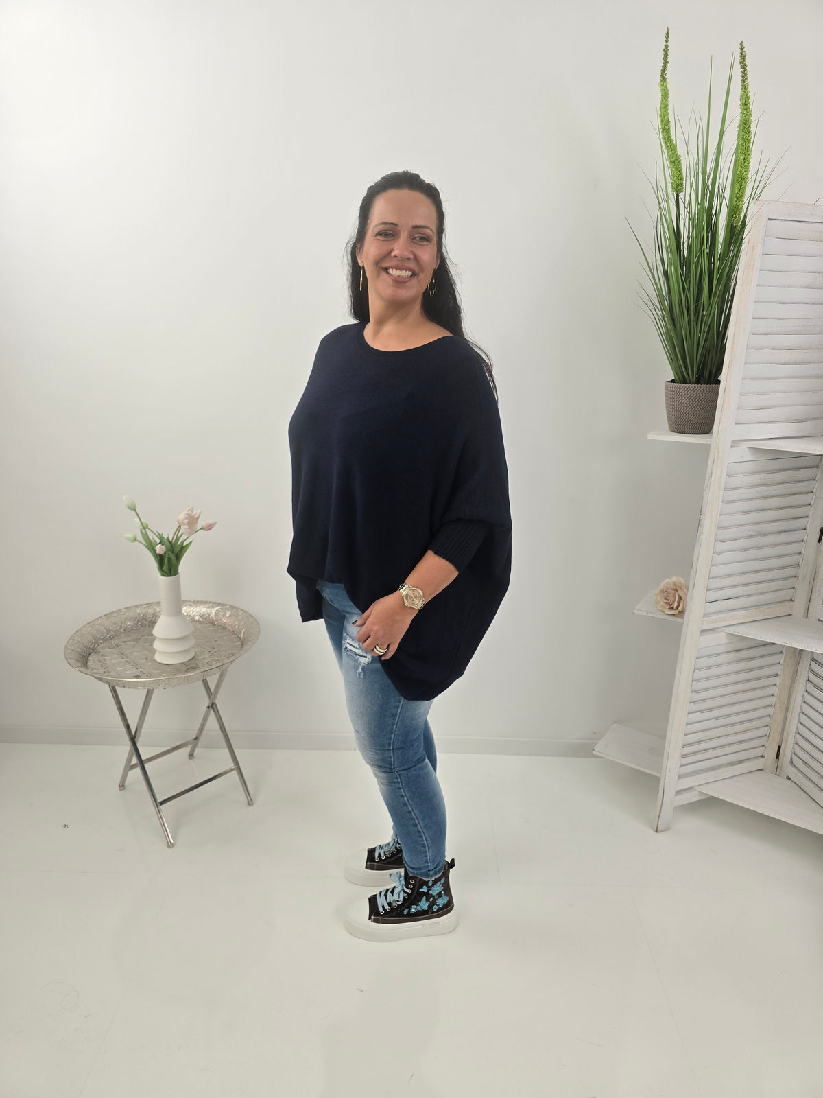 Lässiger Oversize-Pullover in klassischem Marine (38-48)