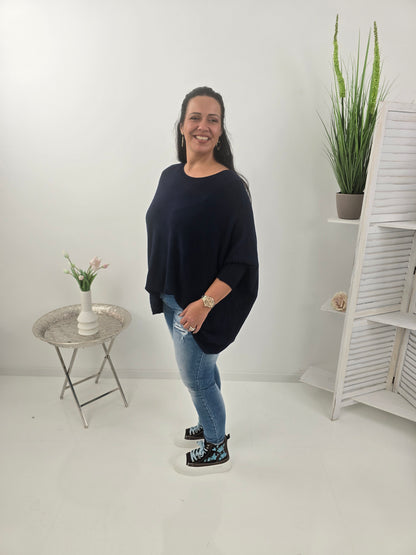 Lässiger Oversize-Pullover in klassischem Marine (38-48)