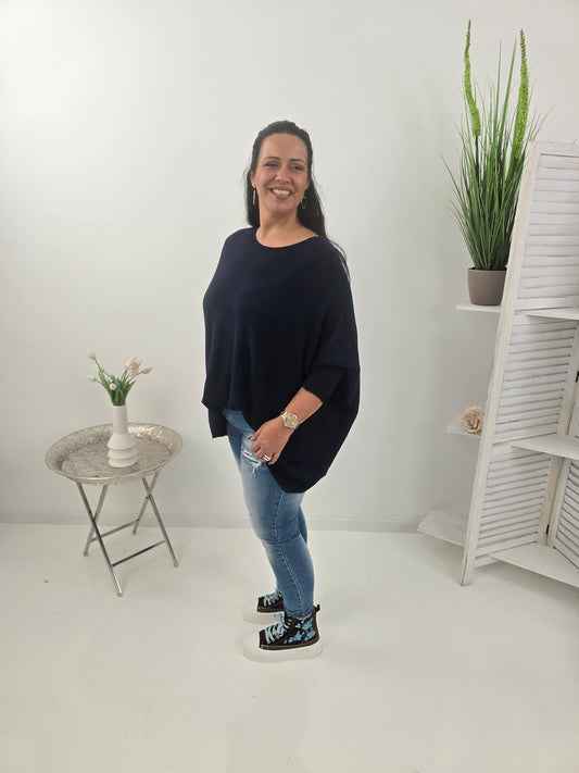Lässiger Oversize-Pullover in klassischem Marine (38-48)