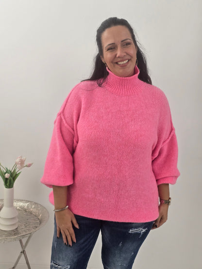 Lässiger Oversize-Pullover in Candy Rosa (38-46)