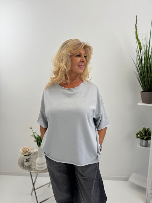 Sommer-Shirt in Hellem Grau (40-46)