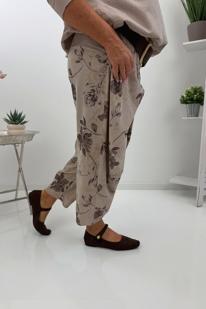 Stylische Cordhose in Beige-Schoko (38-44)