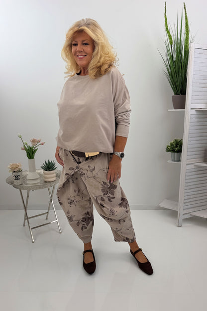 Stylische Cordhose in Beige-Schoko (38-44)