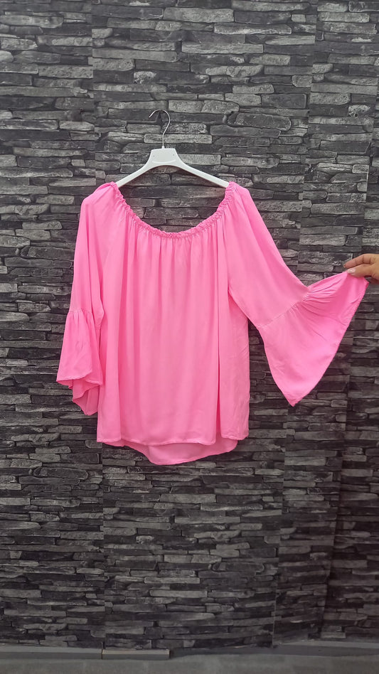 Bluse in Neonpink (38-42+)