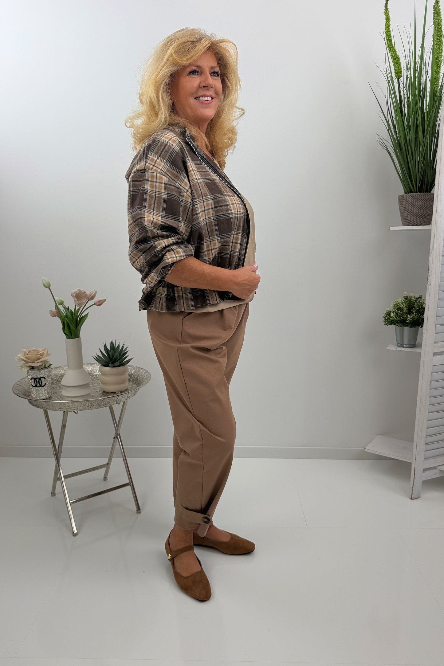 Trendiger Blouson in Schoko-Camel (38-42/44)