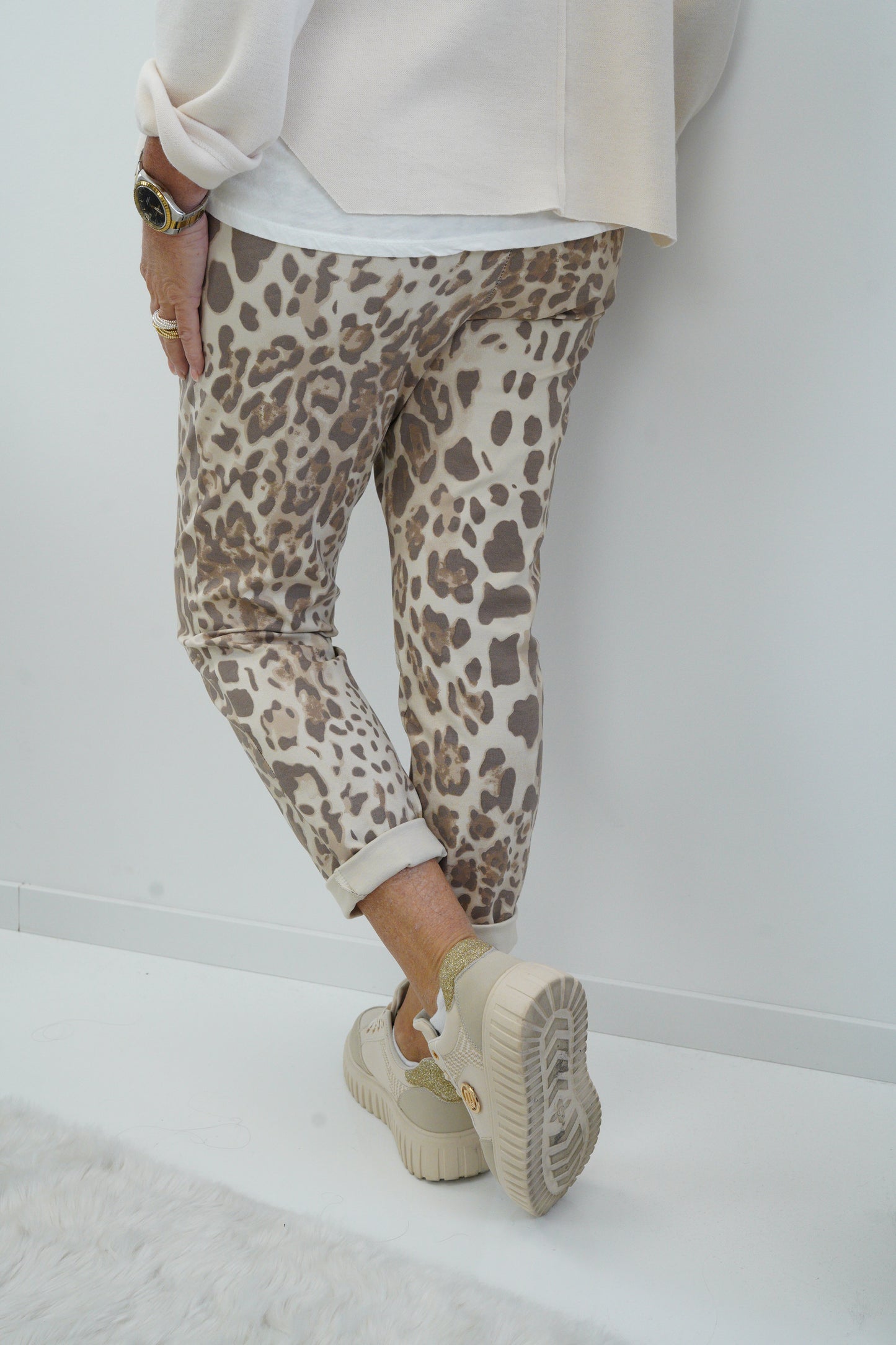 Joggpant in Beige-Leo/Taupe (M,L,XL,XXL)