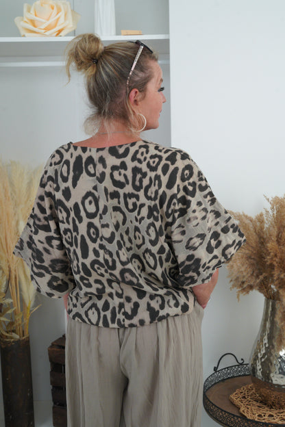 Shirt in Leo-Taupe (38-42)