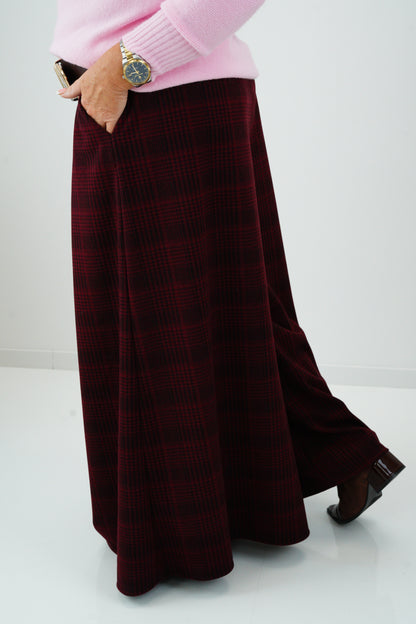 Palazzo Hose mit Glencheck in Bordeaux (38-42)