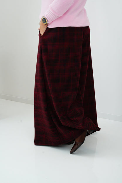 Palazzo Hose mit Glencheck in Bordeaux (38-42)