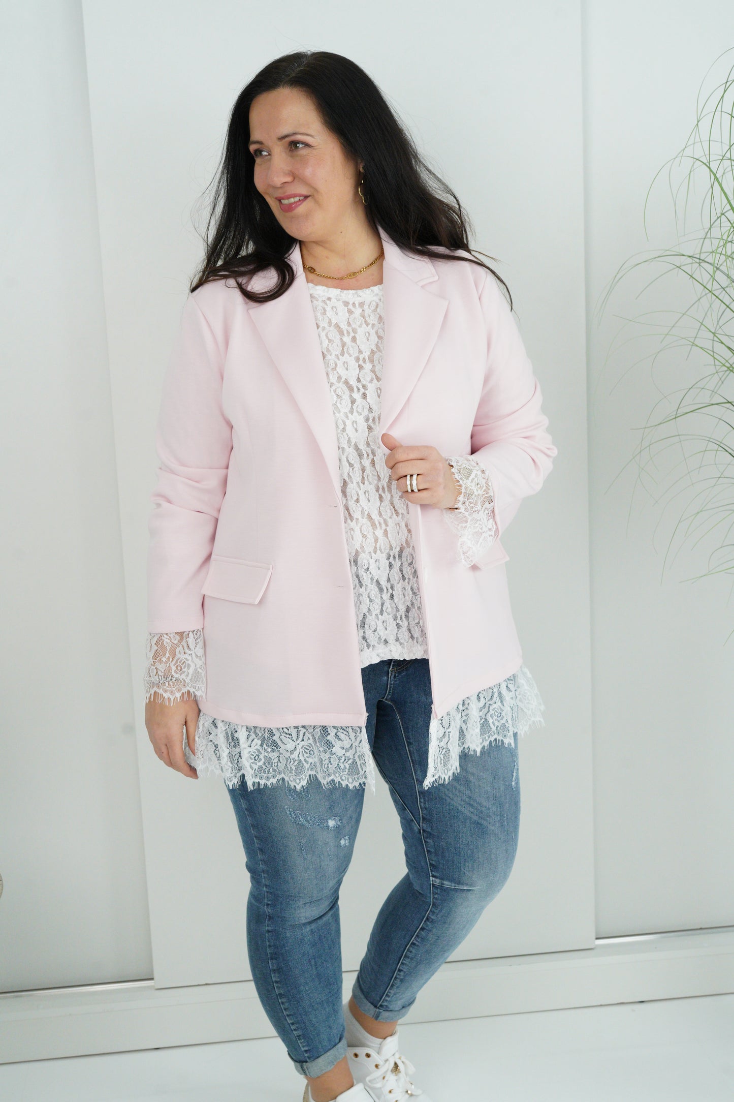 Blazer in Rose-Weiß (42-44+)