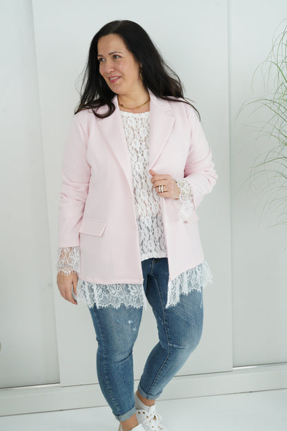 Blazer in Rose-Weiß (42-44+)