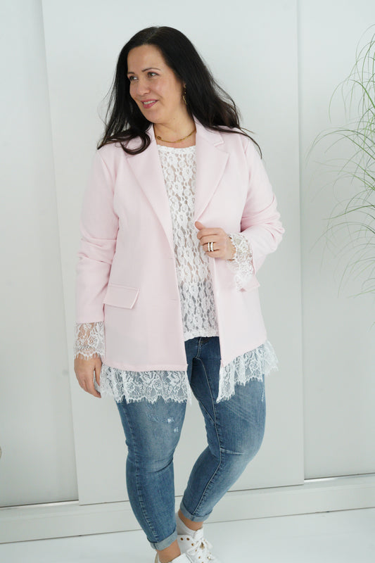 Blazer in Rose-Weiß (42-44+)
