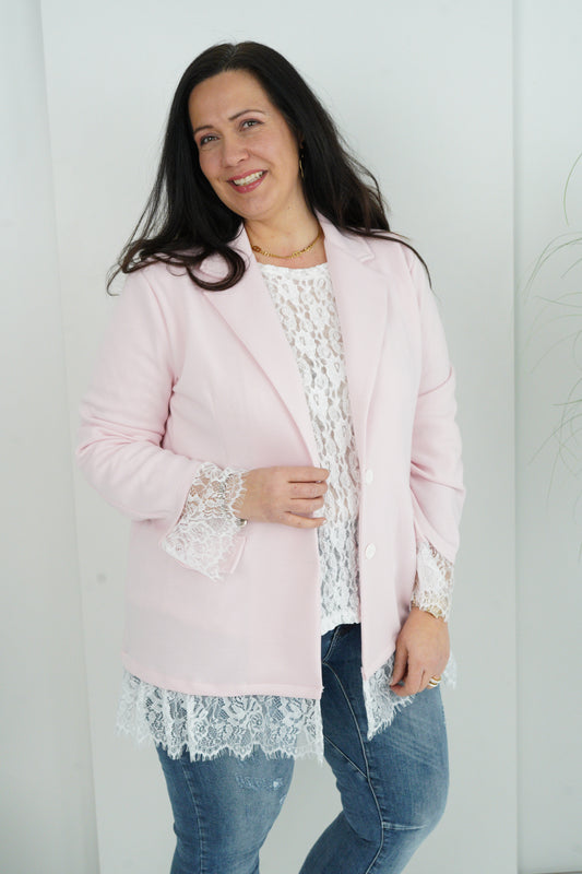 Blazer in Rose-Weiß (42-44+)