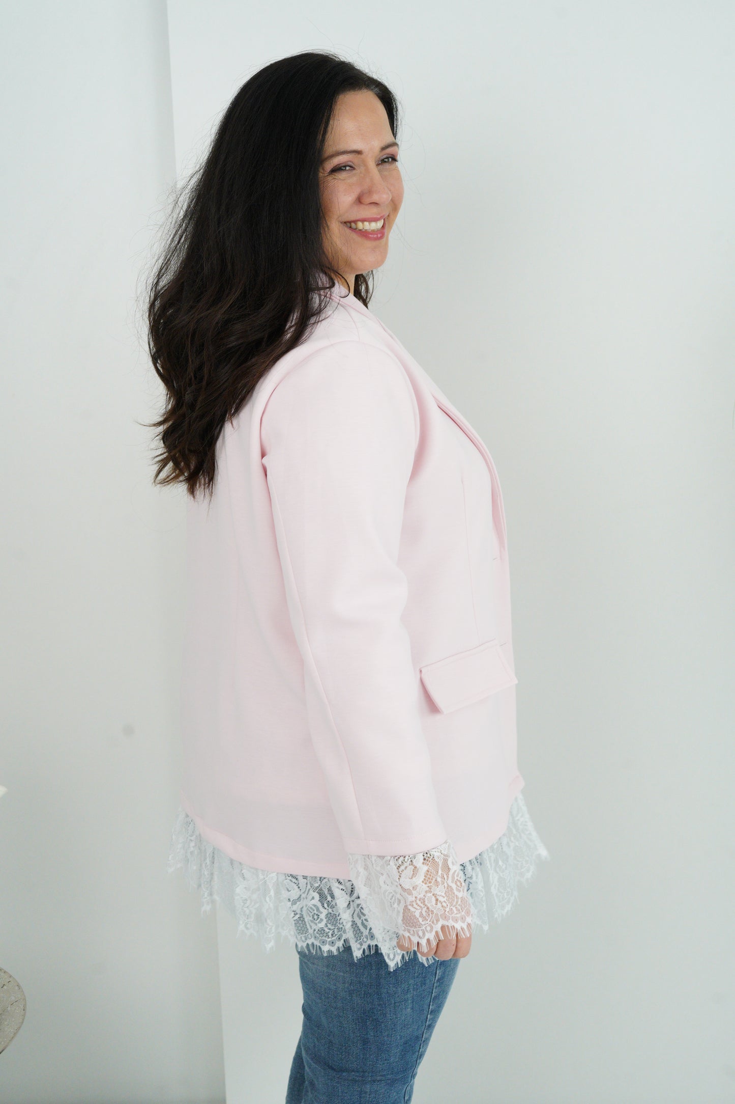 Blazer in Rose-Weiß (42-44+)