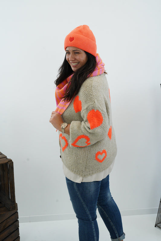 Strickjacke in Beige-Orange (38-44)