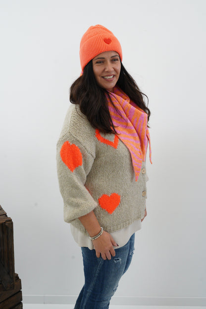 Strickjacke in Beige-Orange (38-44)
