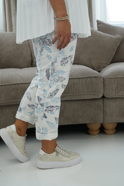Joggpant in Weiß-Blau (42-46)