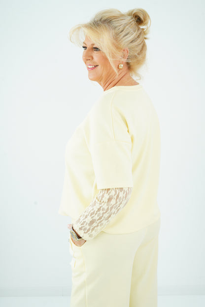 Sweatshirt in Vanillegelb (38-42)