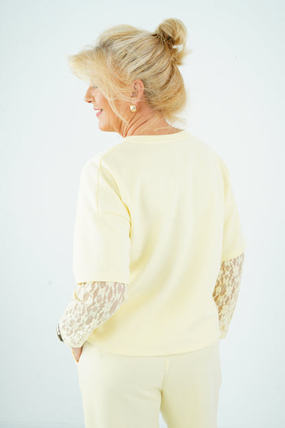 Sweatshirt in Vanillegelb (38-42)