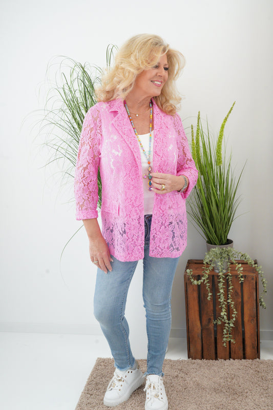 Spitzen-Blazer in Pink (38-42)