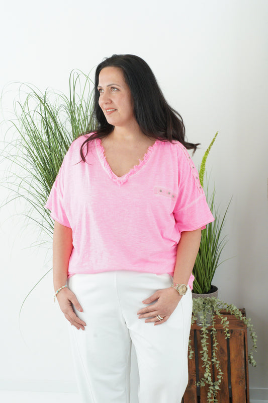 T-Shirt in Neon-Pink (42-46)