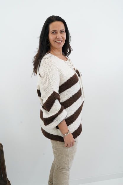 Pullover in Beige-Schoko (42-46)