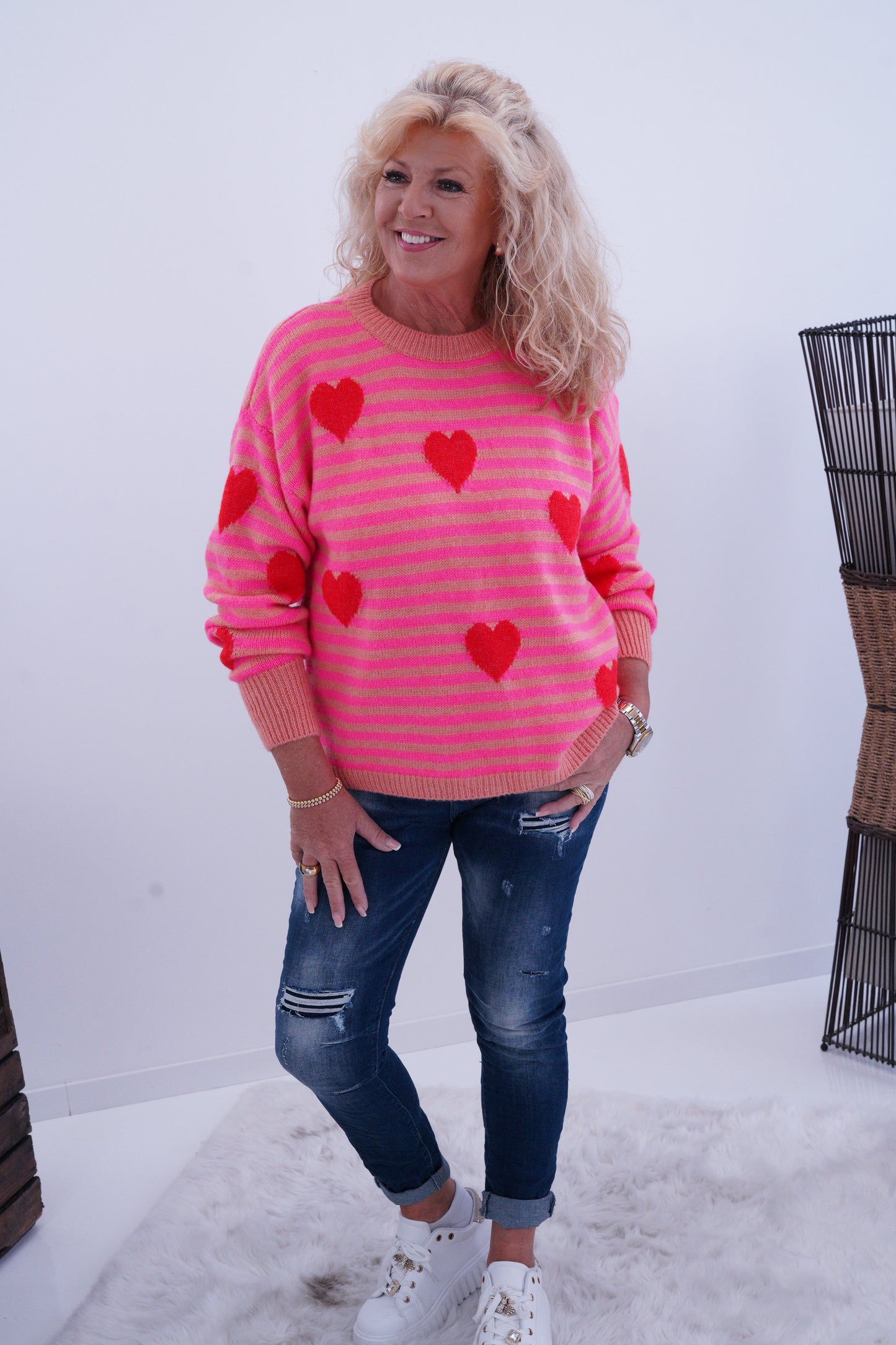 Pullover in Pink-Bunt (38-42+)