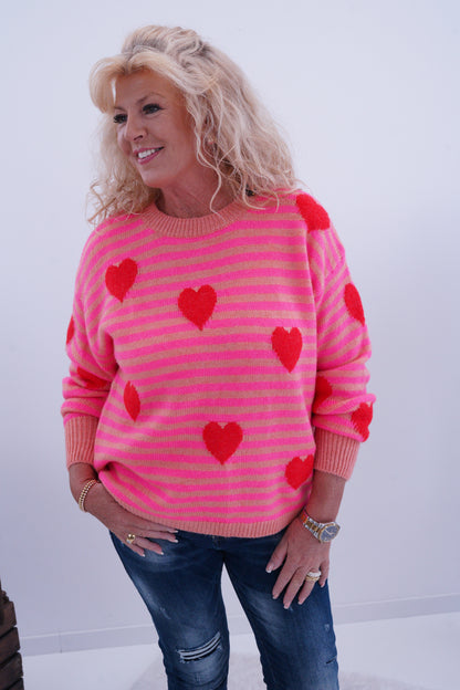 Pullover in Pink-Bunt (38-42+)