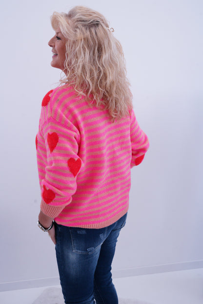 Pullover in Pink-Bunt (38-42+)