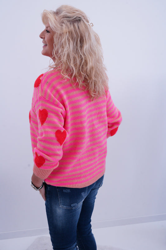 Pullover in Pink-Bunt (38-42+)
