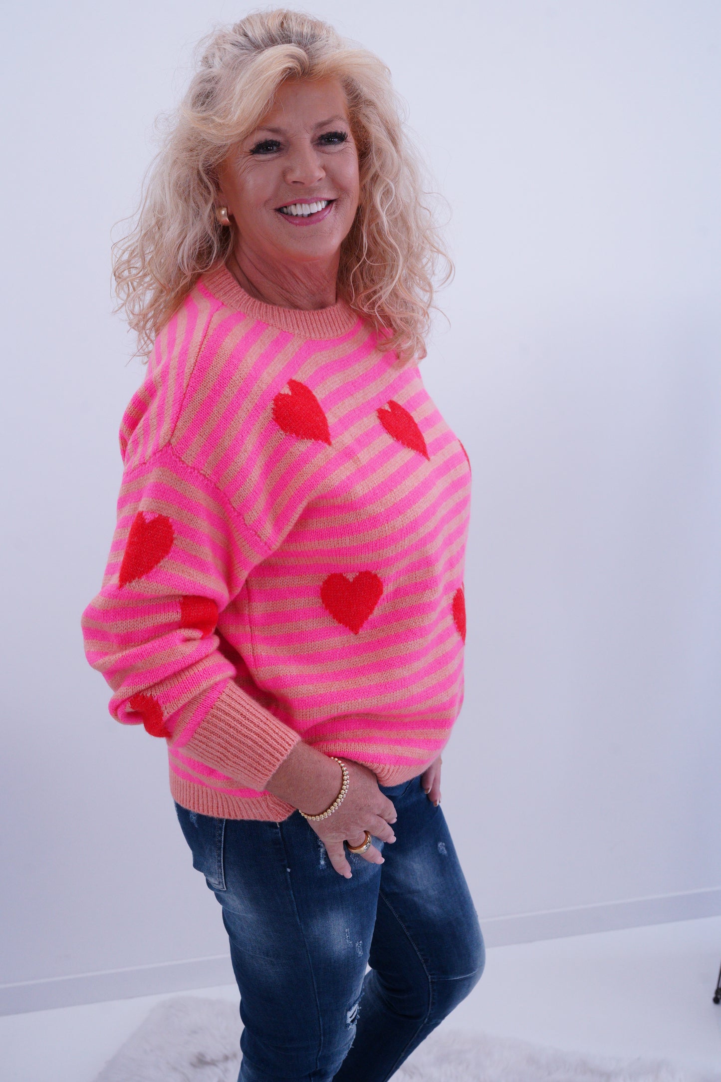 Pullover in Pink-Bunt (38-42+)
