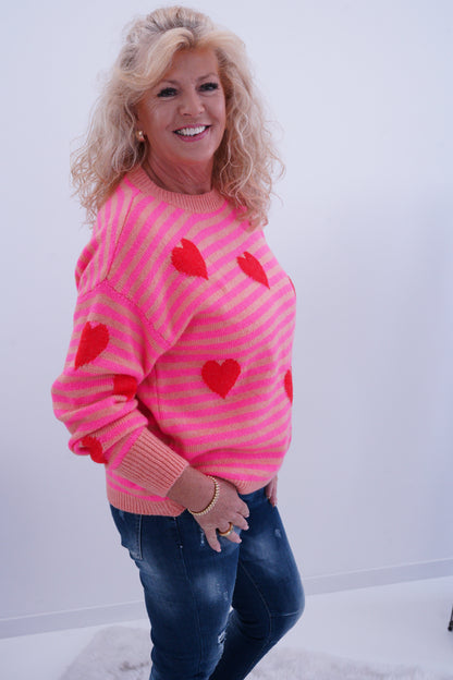 Pullover in Pink-Bunt (38-42+)