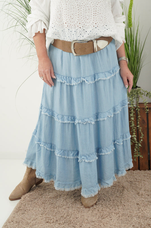 Jeans Rock in Light Blue Denim (38-42)