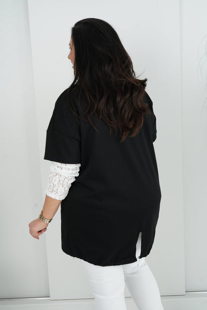 Sweatshirt in Schwarz (42-46)