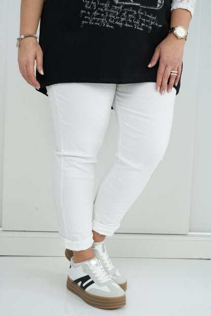 Joggpant in Weiß (42-46+)