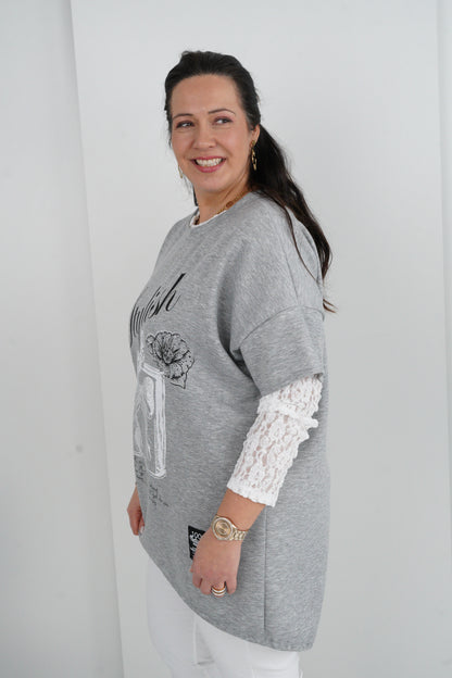 Sweatshirt in Grau (42-46)