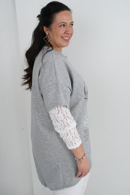 Sweatshirt in Grau (42-46)