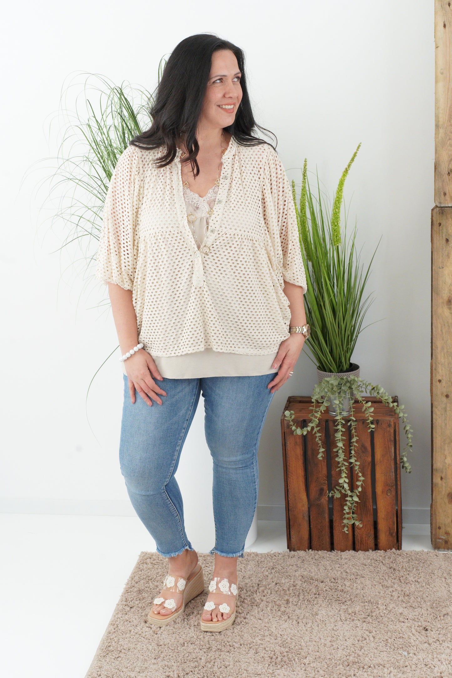 Loch Bluse in Beige (38-44)
