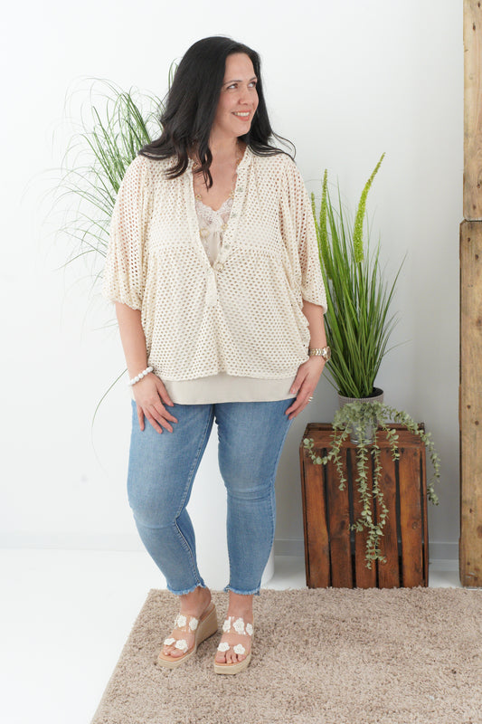 Loch Bluse in Beige (38-44)