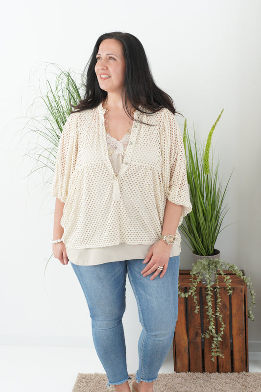 Loch Bluse in Beige (38-44)