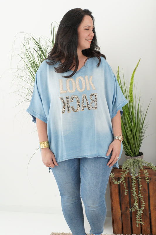 Jeansbluse in Light Blue Denim (42-48)