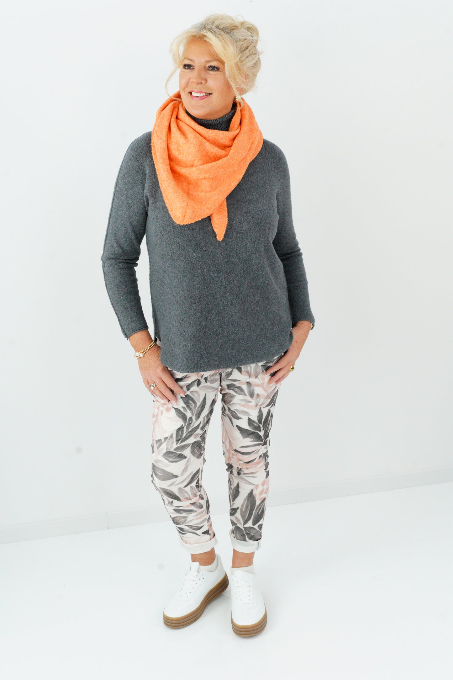 Dreieck-Schal in Mandarine