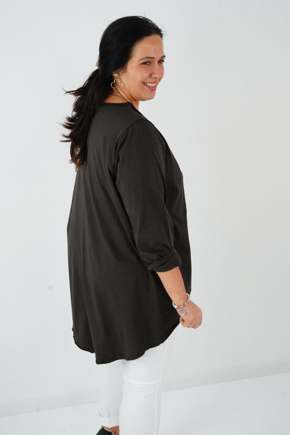 Shirt in Schoko (40-44+)